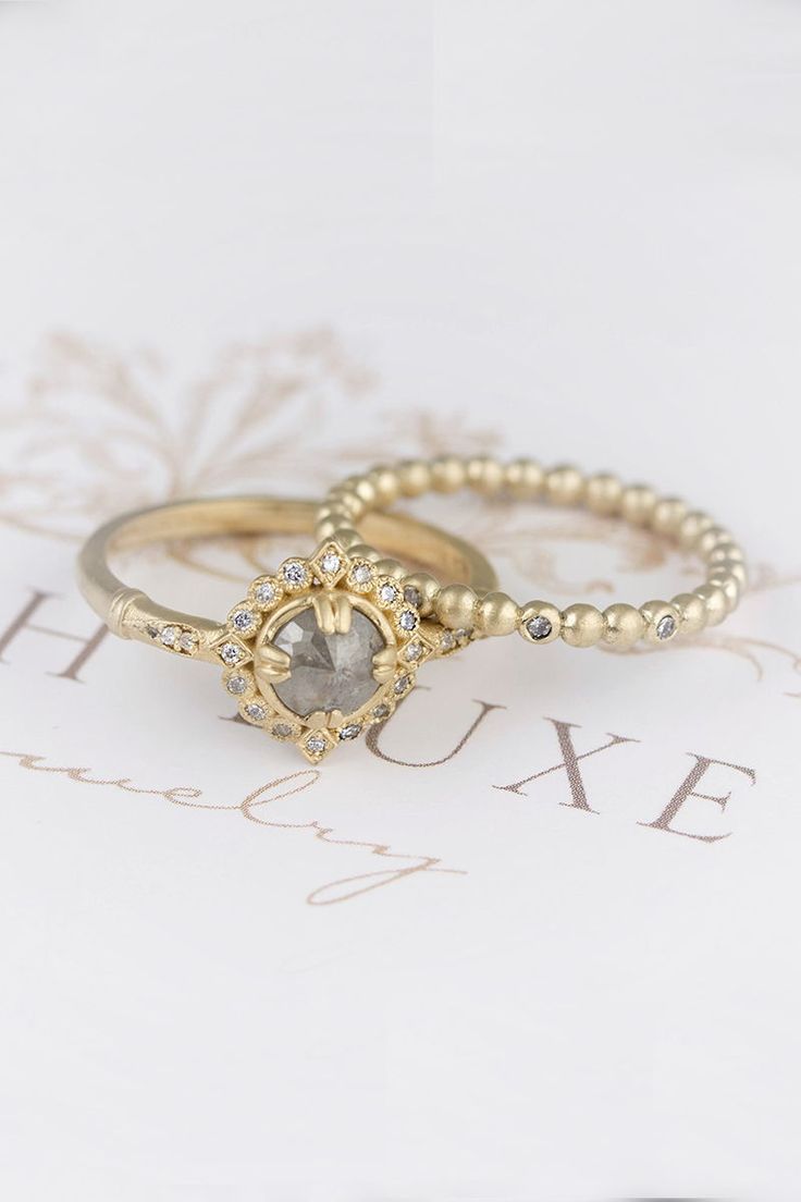 The Frederica vintage halo ring reminds me of a pattern of turn of the century F...