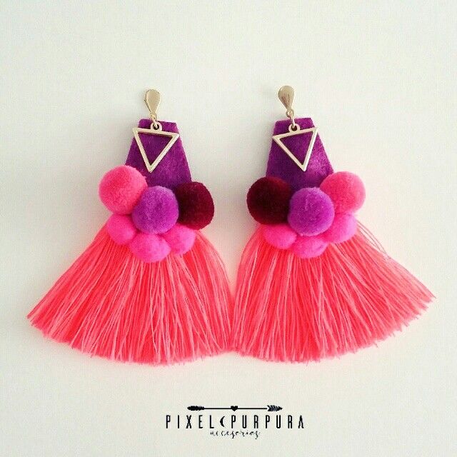 Earrings with rose and purple tones  | ♦F&I♦