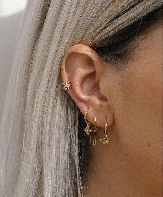 Jewelry | Earring | Earparty | Gold | Inspo | More on fashionchick.nl