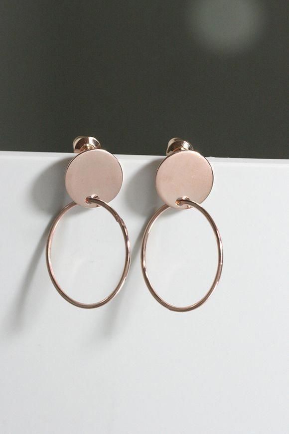 Rose Gold Disc Circle Dangle Earrings Sterling Silver from kellinsilver.com #Fin...