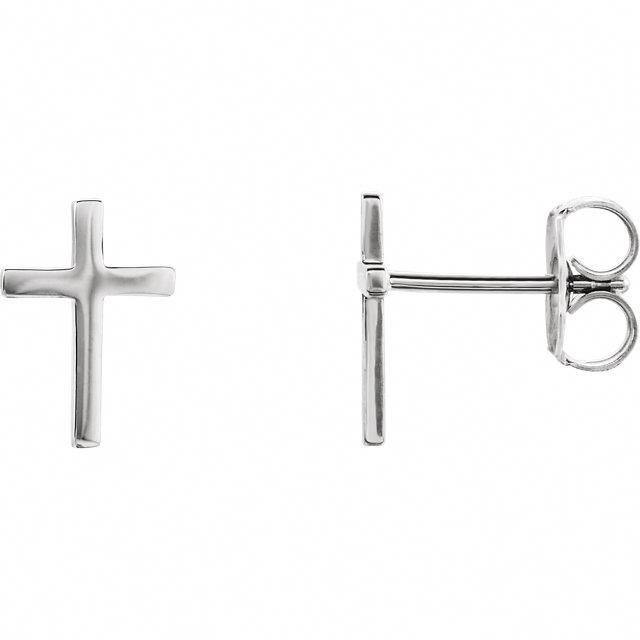 Sterling Silver Simple Cross Earrings #sterlingsilverearrings