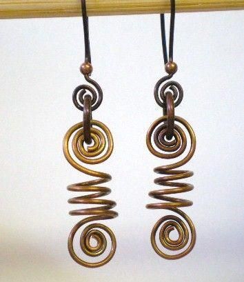 coiled wire earrings. #wire #jewelry #earrings #earringshandmade