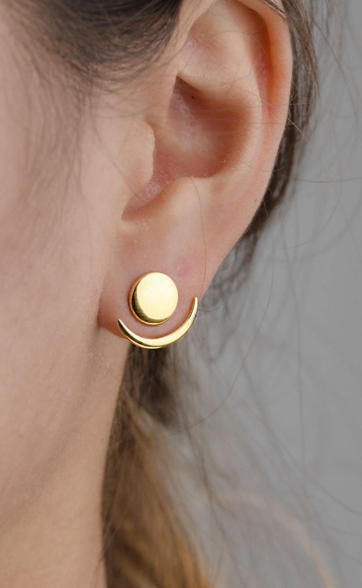 gold earrings lunai jewelry |♦F&I♦