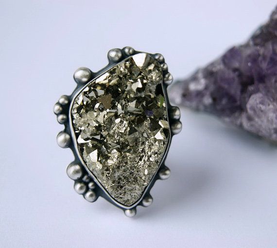 All that Glitters - Pyrite Sterling Silver Ring by Mercury Orchid