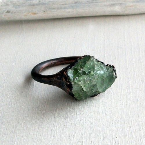 uncut emerald ring