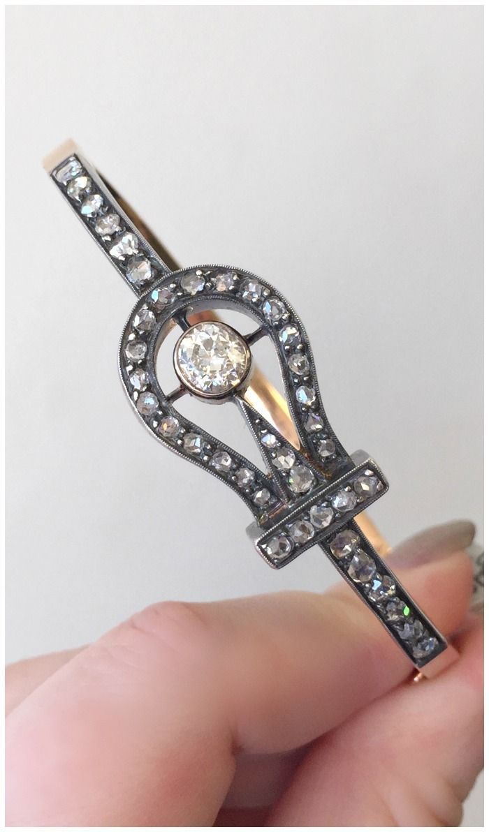 A fantastic antique Victorian diamond bracelet with an equestrian inspired motif...
