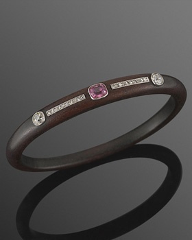 Boivin Art Deco ebony diamond and tourmaline bracelet - stacks