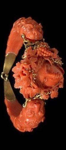 Coral jewelry art Bracelet, made in Italy in the 19th century