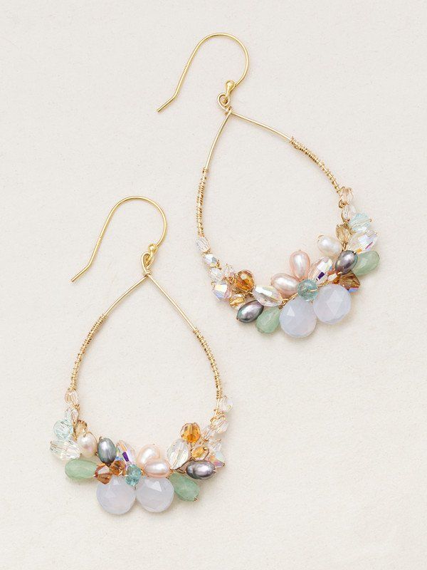 Romantic Swarovski crystals and freshwater pearls earrings  | ♦F&I♦