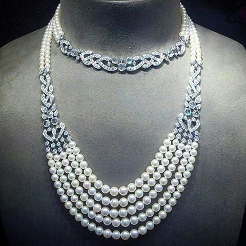Angeloxdexluca. Enchanting diamonds and pearls necklace by Cartier.  Unforgettab...
