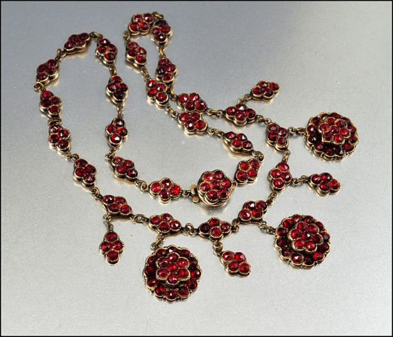 Garnet and silver necklace.