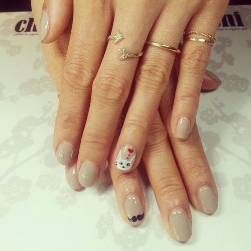 An admittedly odd coupling of moustaches & cats that I got at Chi Nail Bar in Lo...