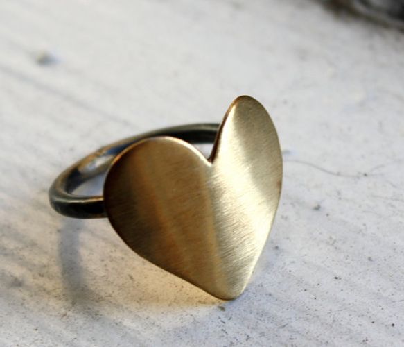Brass Heart Ring Simple but cute design