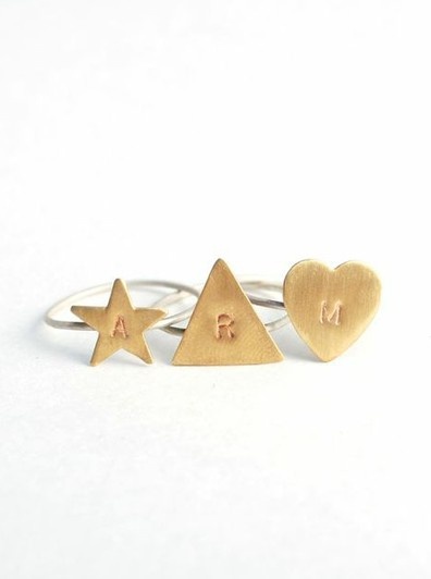 Customized initial rings - these would be cute as knuckle rings