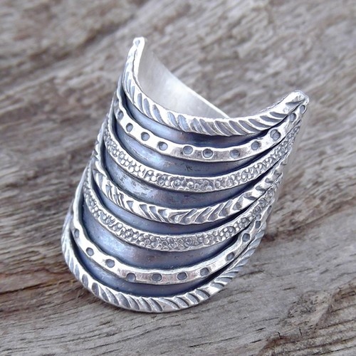 Thai Karen Hill Tribe Tribal Stack Illusion Handmade Silver Ring | eBay