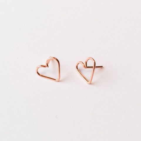 Heart Stud Earrings by Kara Yoo Jewelry | Kara Yoo Jewelry