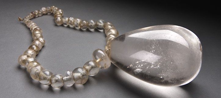 Ancient rock crystal necklace.