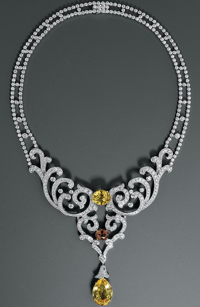 Cartier diamond and sapphire necklace.
