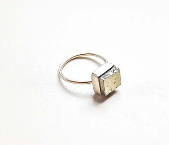 Small Pyrite Cube Ring