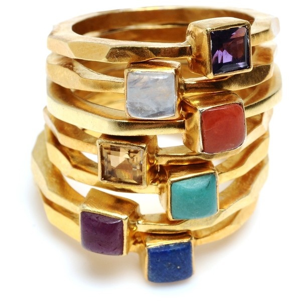 Wendy Mink Square-Set Stone Rings, Assorted Colors...endless.com