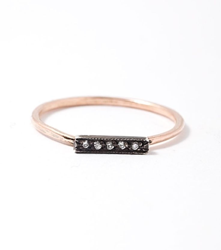 catbird :: Dainty Stacking Pavé Ring, Rose Gold