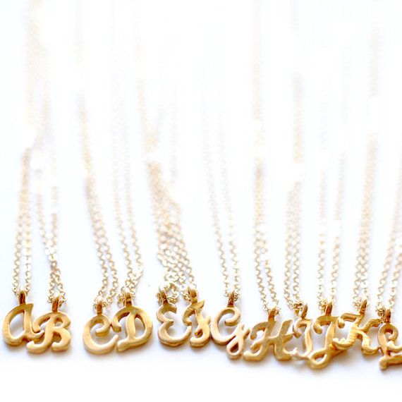 $46 Gold Initial Necklace #valentines #jewelry -rose gold would be so cute for a...