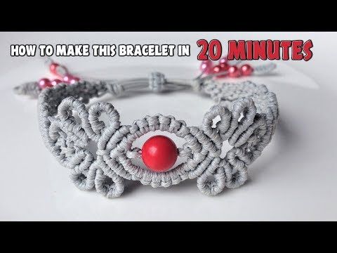 Diamond Square Bracelet with small beads and leaves - Macrame Tutorial - YouTube