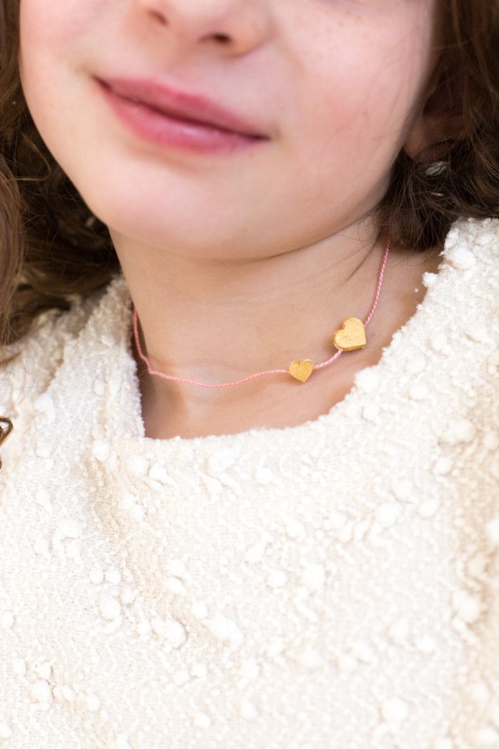 Golden Hearts DIY Valentine Jewelry - Flax & Twine