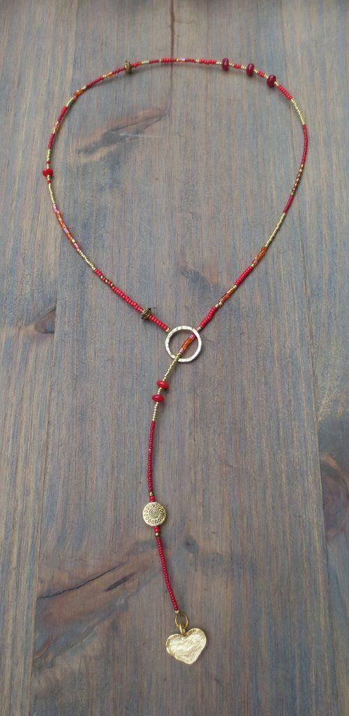 Lariat necklace craft idea for valentine`s day.Craft ideas from LC.Pandahall.com