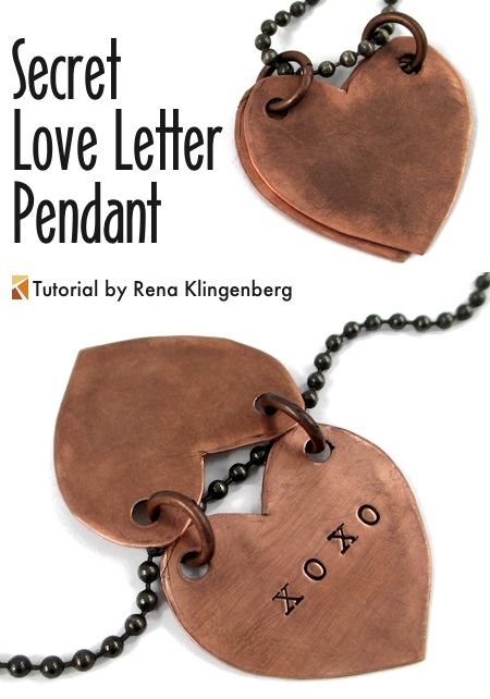 Secret Love Letter Pendant - tutorial by Rena Klingenberg