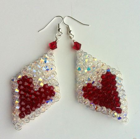 The Beading Gem's Journal - wire and crystal earrings for Valentines. #Wire #Jew...