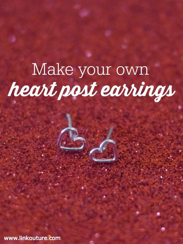 These diy heart post earrings are a fun jewelry making crafts project for Valent...