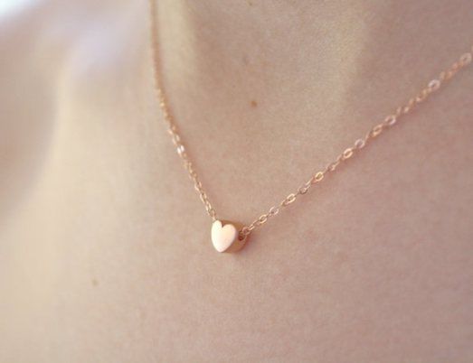 tiny rose heart necklace by ava hope designs | via emmalinebride.com | valentine...