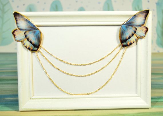 Collar brooch collar pin butterfly jewelry collar by PeaceOfCat