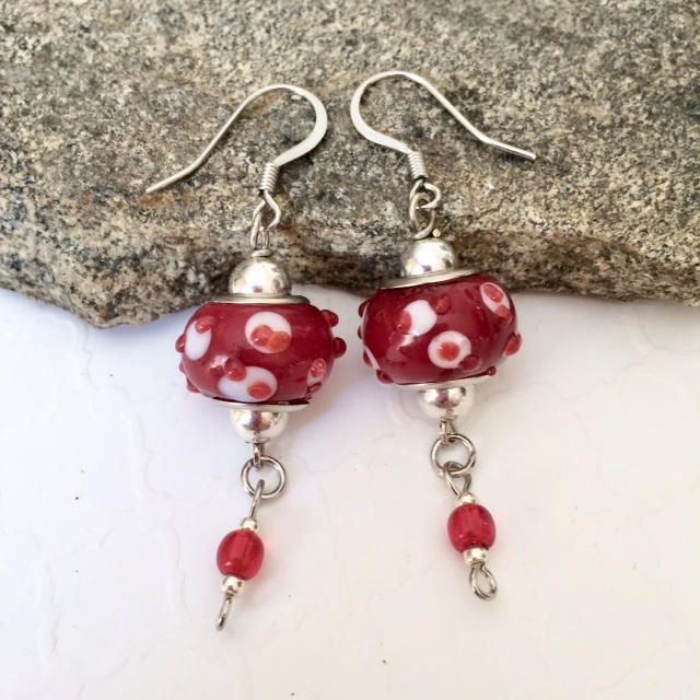 New for 2018 to my #etsy shop: Red Earrings Red Dangle Earrings Valentines Day G...