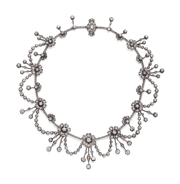 COLLIER FIN XIXÈME DIAMANTS | Jewelry, necklace | Christie's