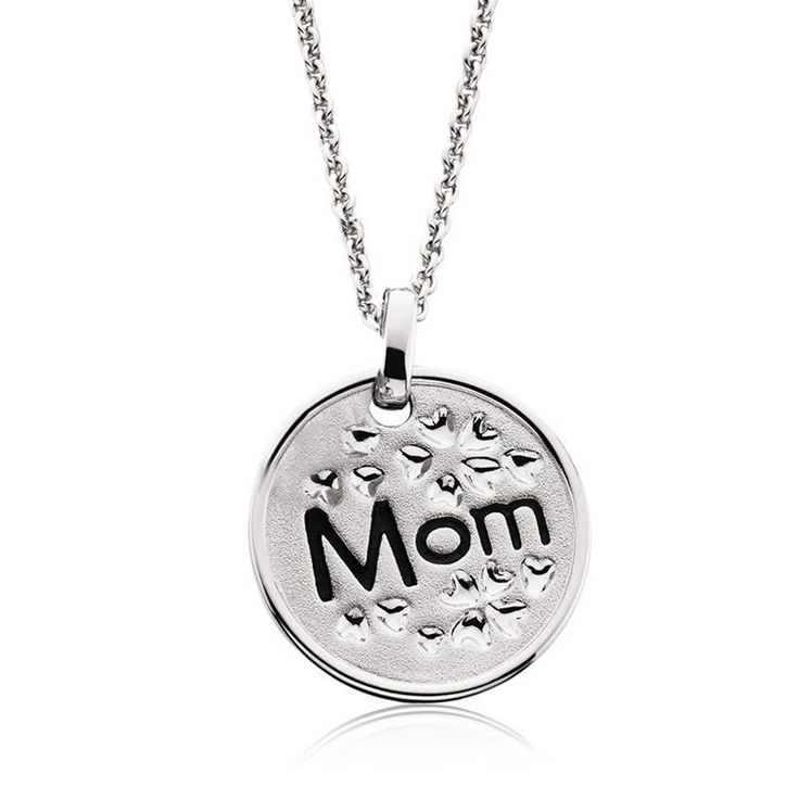 Mom & Floral Hearts Mommy Chic Pendant in Sterling Silver