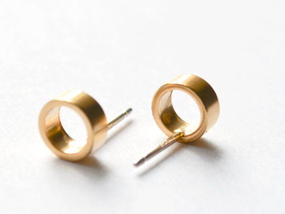 Small Gold Open Circle Stud Earrings ::EARRING DETAILS:: Wear them everywhere --...