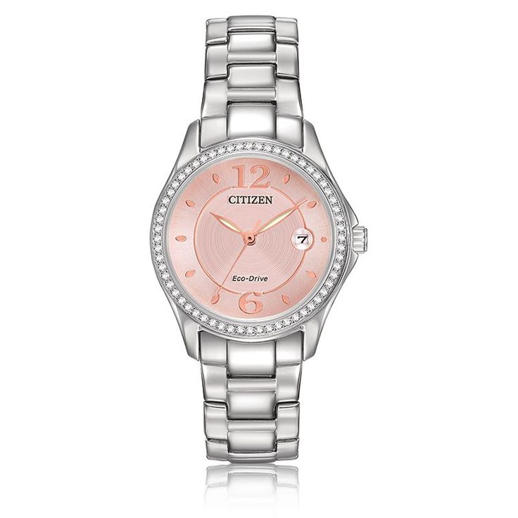 CITIZEN Silhouette Crystal Pink Dial Stainless Steel Bracelet Watch