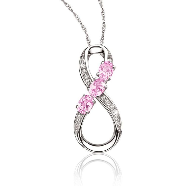Created Pink Sapphire Infinity Pendant