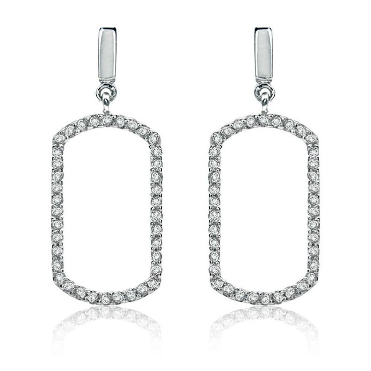 Diamond Geometric Dangle Earrings ¼ ct. t.w. in 14K White Gold