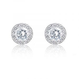 Diamond ½ct. Halo Stud Earrings in 14k White Gold