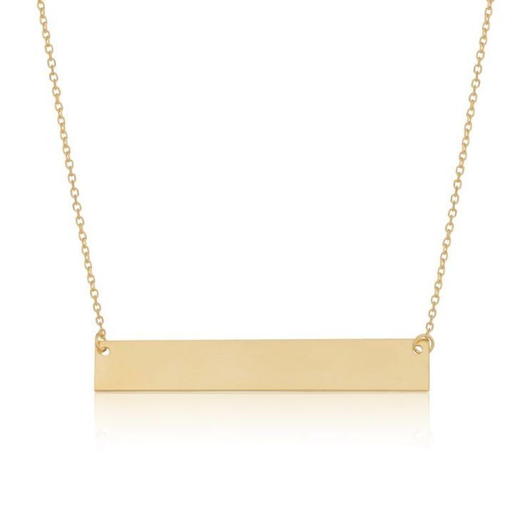 Engraveable Bar Necklace in 14k Yellow Gold