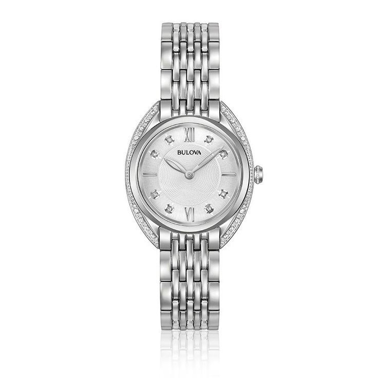 From the Ladies’ Diamonds Collection. New contoured case in stainless steel, 2...