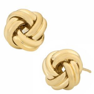 Love Knot Stud Earrings in 10k Yellow Gold