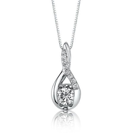 Sirena 1/3ct. t.w. Diamond Twist Pendant in 14k White Gold