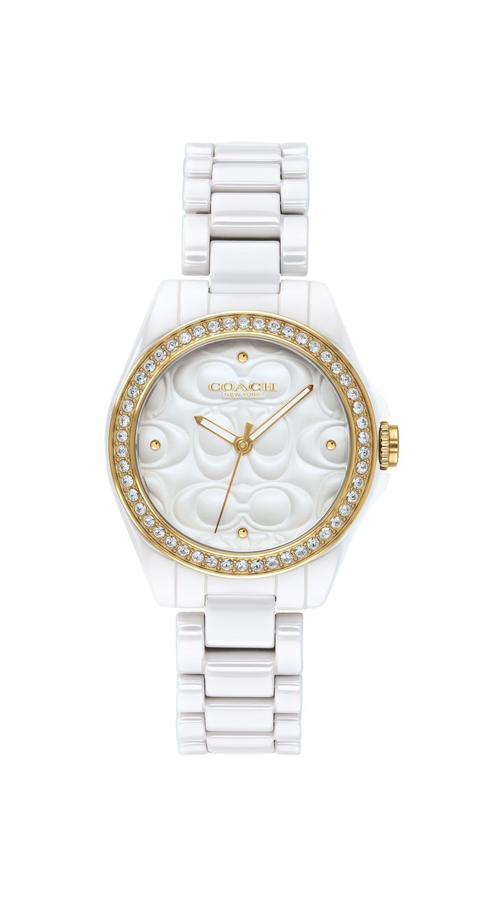 COACH Ladies' Astor 28mm White Ceramic Watch 14503254