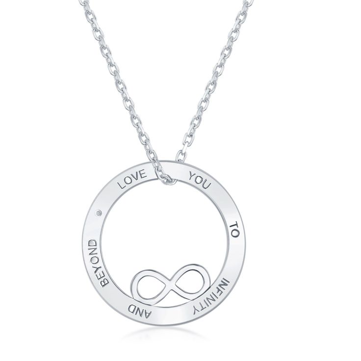 Love You to Infinity & Beyond Pendant in Sterling Silver