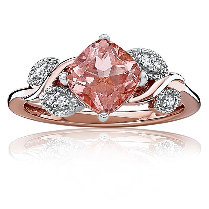 Morganaire™ Floral-Inspired Cushion-Cut Topaz & Diamond Ring