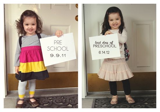 Take a picture of the first and last day of school to see how much they change o...
